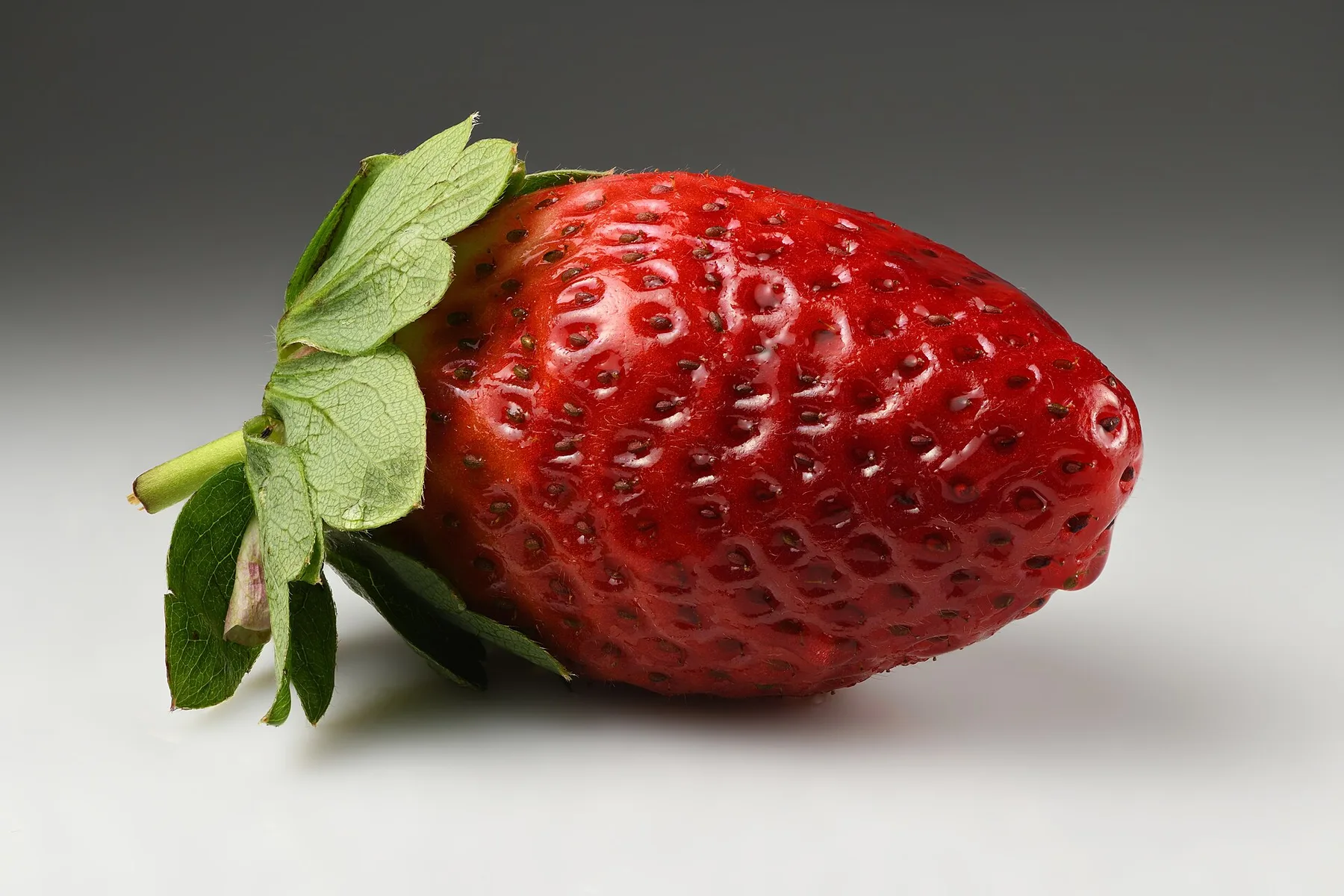 Ripe strawberries on low plants.